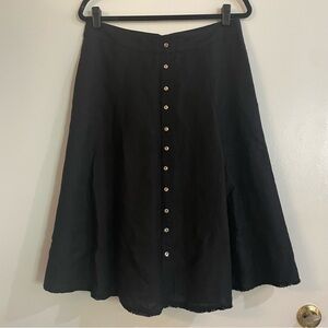 Context Black Circle Skater Skirt with Front Buttons